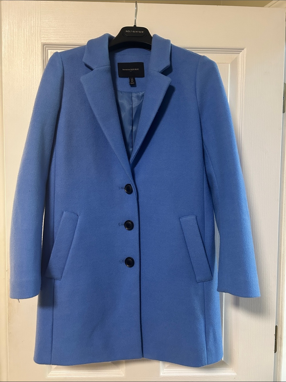 Banana Republic Women's Periwinkle Blue Single-Breasted Pea Coat